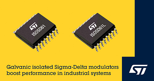 最新隔离Sigma-Delta调制器在提高测量精度和可靠性,ST意法ISOSD61系列芯片来了